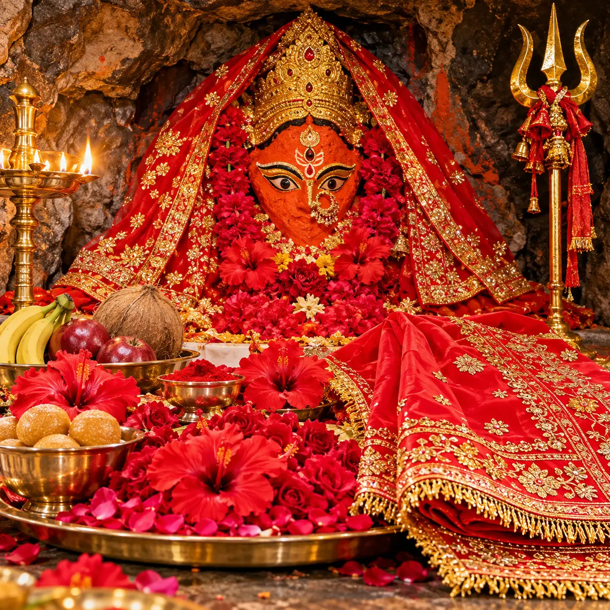 Maa Hinglaj Shaktipeeth Laal Pushp-Bhog & Chunari Chadhawa
