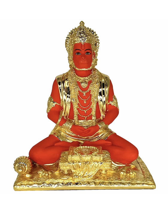 Kesari Hanuman Idol 24 kt Gold Foiling