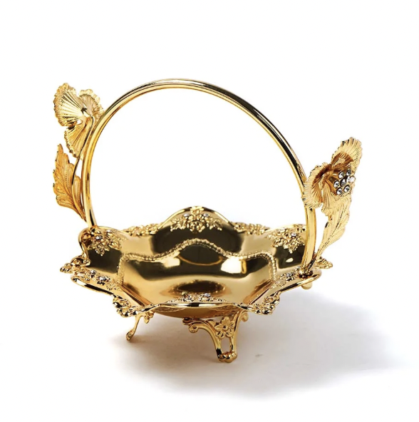 Gold Plated Lotus Designed Basket