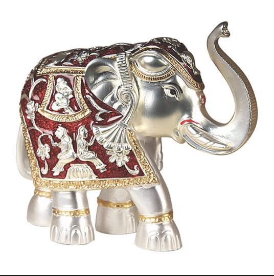 Elephant Silver Matt Finish 24 kt Silver Foiling God Figures 1 Pc, Set of 1